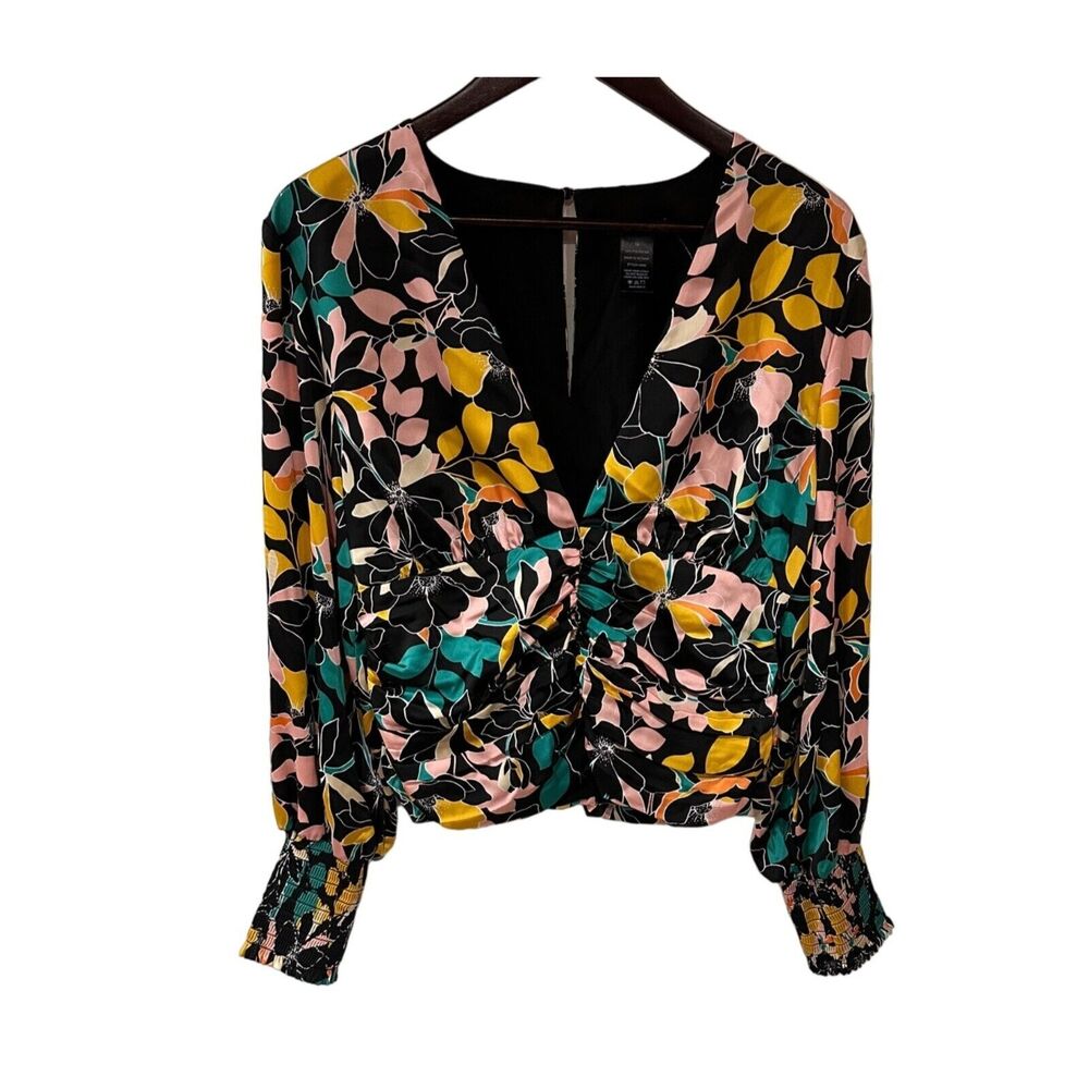 Madison Paige‎ Womens Top Size 10 Long Sleeve Floral Blouse Boho Chic Feminine